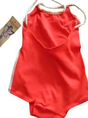 3T Vintage 1980's GIRLS 3 SwimSuit Red 1 Piece swim suit Castaways New With tag